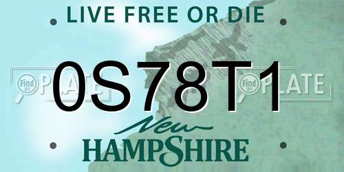 0S78T1 New Hampshire License Plate