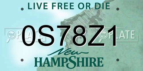 0S78Z1 New Hampshire License Plate