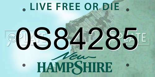 0S84285 New Hampshire License Plate