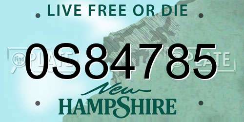 0S84785 New Hampshire License Plate