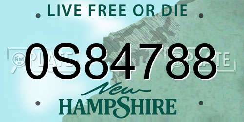0S84788 New Hampshire License Plate
