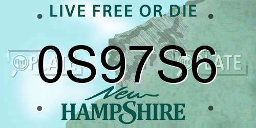 0S97S6 New Hampshire License Plate