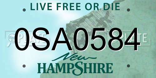 0SA0584 New Hampshire License Plate