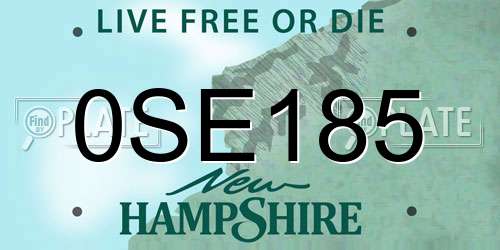 0SE185 New Hampshire License Plate