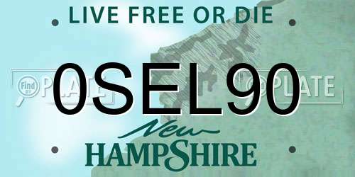 0SEL90 New Hampshire License Plate