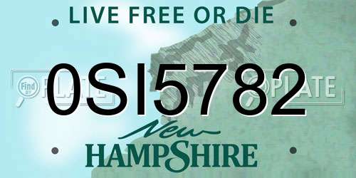 0SI5782 New Hampshire License Plate