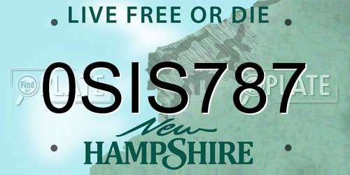0SIS787 New Hampshire License Plate