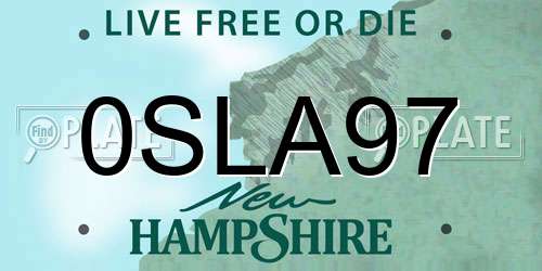0SLA97 New Hampshire License Plate