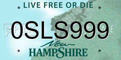 0SLS999 New Hampshire License Plate