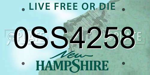 0SS4258 New Hampshire License Plate