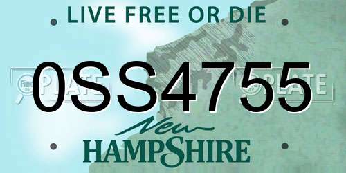 0SS4755 New Hampshire License Plate