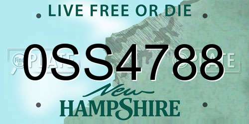 0SS4788 New Hampshire License Plate