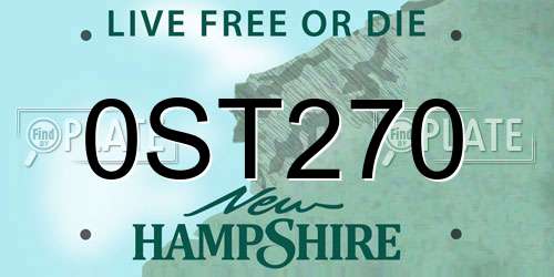 0ST270 New Hampshire License Plate