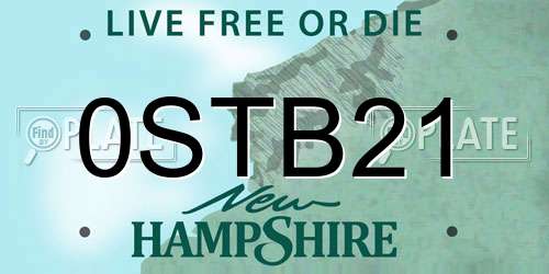 0STB21 New Hampshire License Plate