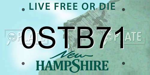 0STB71 New Hampshire License Plate