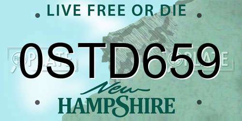 0STD659 New Hampshire License Plate