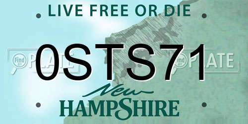 0STS71 New Hampshire License Plate