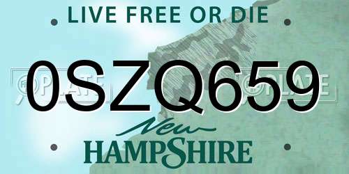 0SZQ659 New Hampshire License Plate