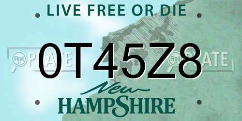 0T45Z8 New Hampshire License Plate
