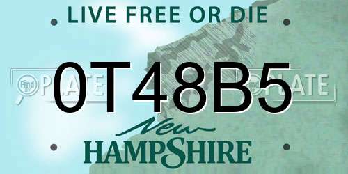 0T48B5 New Hampshire License Plate