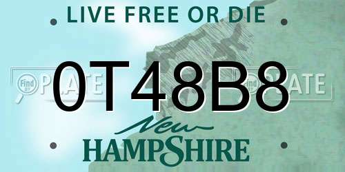 0T48B8 New Hampshire License Plate
