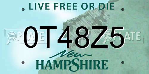0T48Z5 New Hampshire License Plate