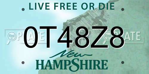 0T48Z8 New Hampshire License Plate
