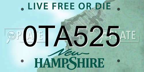 0TA525 New Hampshire License Plate