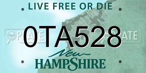 0TA528 New Hampshire License Plate