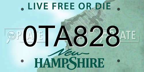 0TA828 New Hampshire License Plate