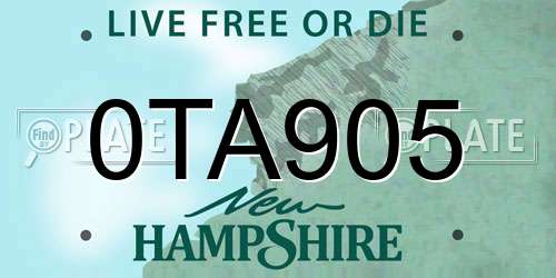 0TA905 New Hampshire License Plate
