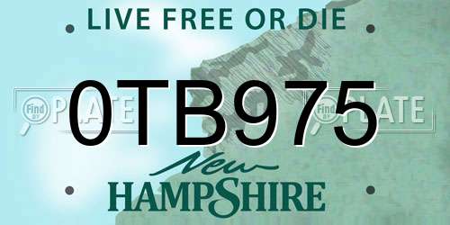0TB975 New Hampshire License Plate