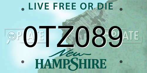 0TZ089 New Hampshire License Plate