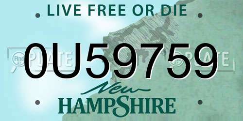 0U59759 New Hampshire License Plate