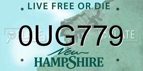 0UG779 New Hampshire License Plate