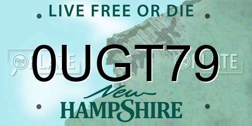 0UGT79 New Hampshire License Plate