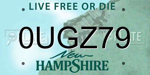 0UGZ79 New Hampshire License Plate