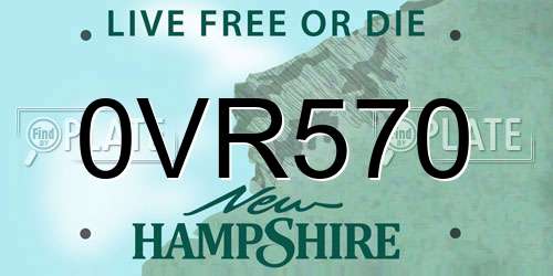 0VR570 New Hampshire License Plate