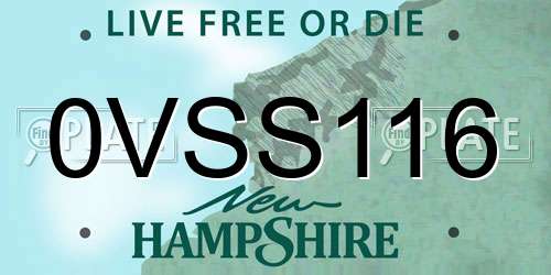 0VSS116 New Hampshire License Plate