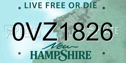 0VZ1826 New Hampshire License Plate
