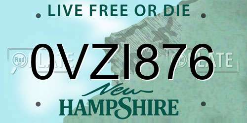 0VZI876 New Hampshire License Plate
