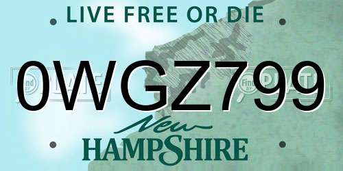 0WGZ799 New Hampshire License Plate