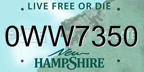 0WW7350 New Hampshire License Plate
