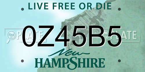 0Z45B5 New Hampshire License Plate