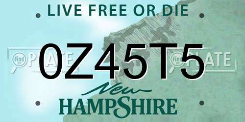 0Z45T5 New Hampshire License Plate