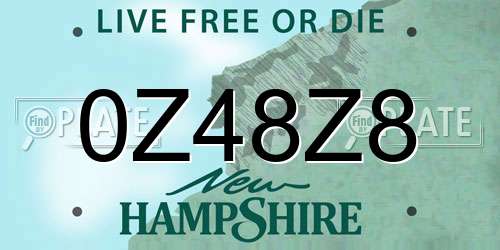 0Z48Z8 New Hampshire License Plate