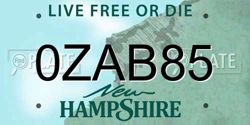 0ZAB85 New Hampshire License Plate