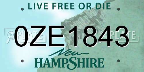 0ZE1843 New Hampshire License Plate