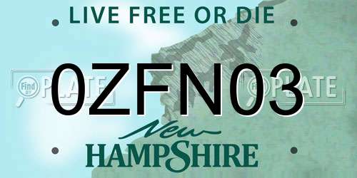 0ZFN03 New Hampshire License Plate