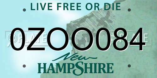 0ZOO084 New Hampshire License Plate